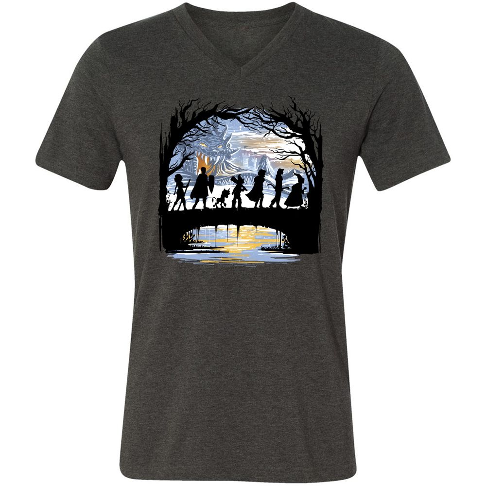 Unisex V-Neck T-Shirt - B54Y35MS - Dark Grey Heather - 8