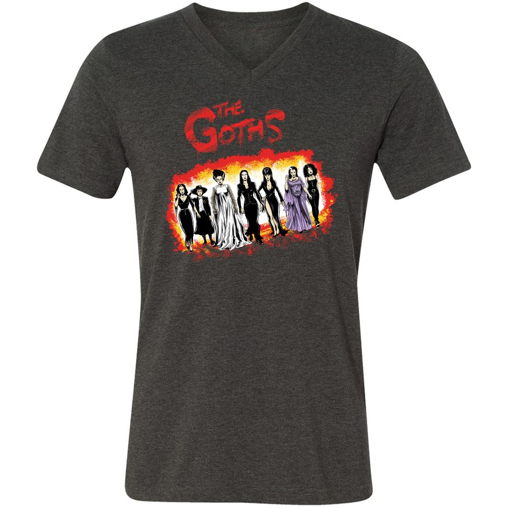 Unisex V-Neck T-Shirt - B7JH9KRL - Dark Grey Heather - 8