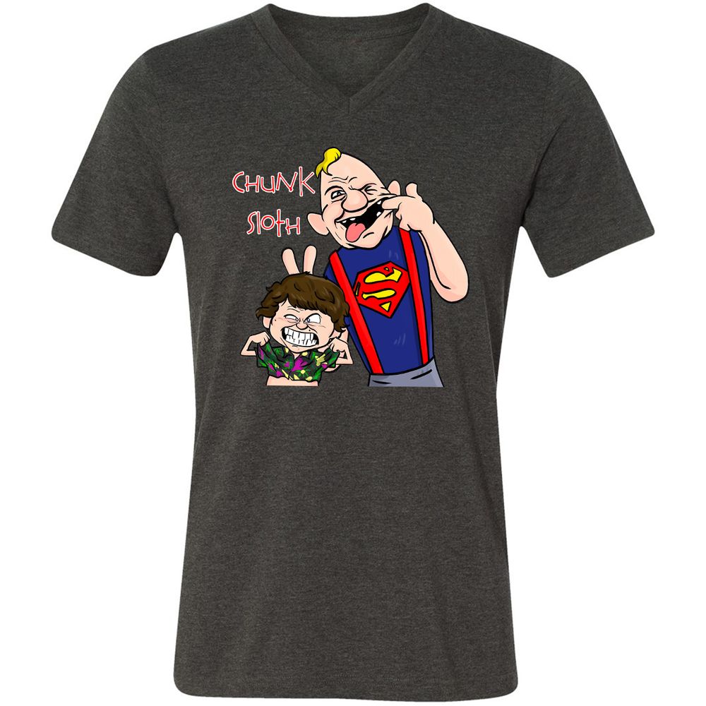 Unisex V-Neck T-Shirt - Q6A1HSZ3 - Dark Grey Heather - 8