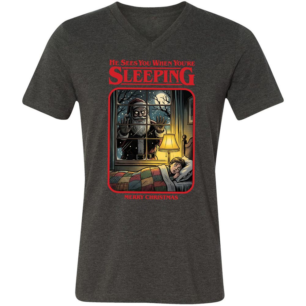 Unisex V-Neck T-Shirt - 2Q5AA5FE - Dark Grey Heather - 8