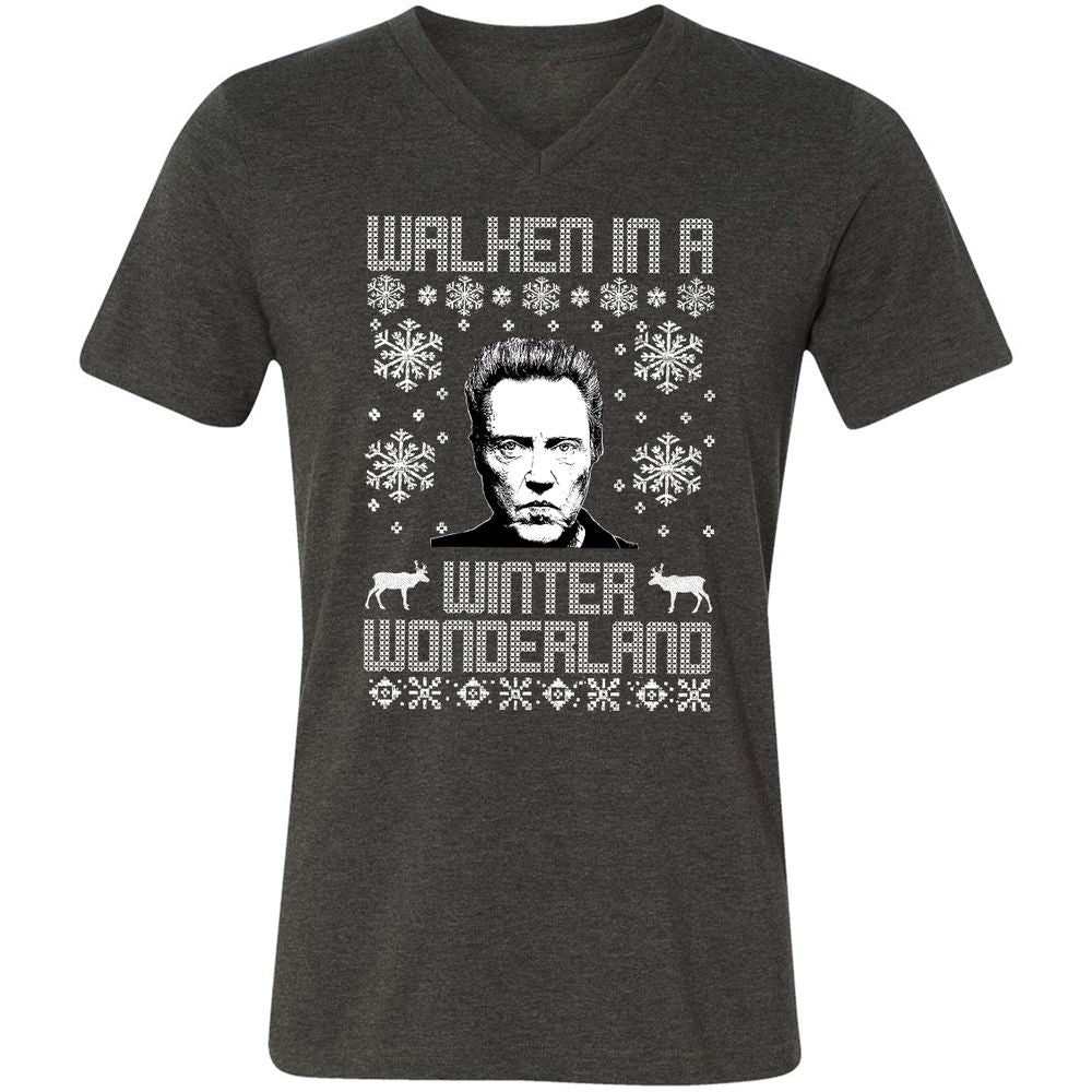Unisex V-Neck T-Shirt - UHV5Q7KT - Dark Grey Heather - 8