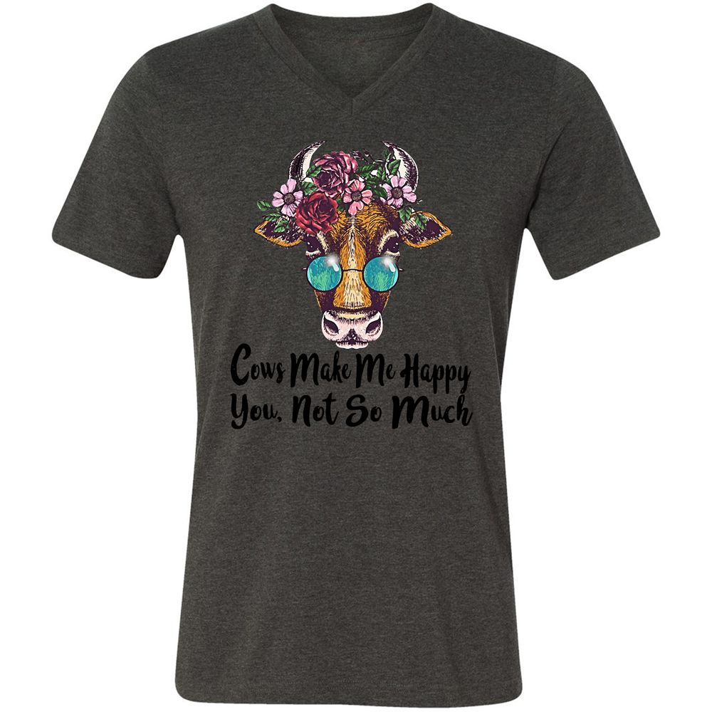 Unisex V-Neck T-Shirt - EK5NPE4F - Dark Grey Heather - 8