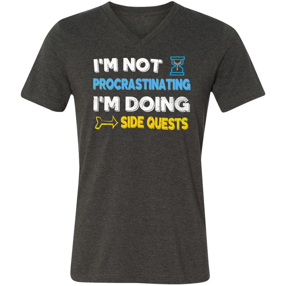 Unisex V-Neck T-Shirt - 7M3E573W - Dark Grey Heather - 8