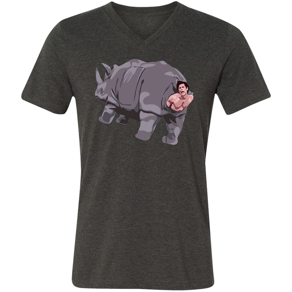 Unisex V-Neck T-Shirt - EJYH1SED - Dark Grey Heather - 8