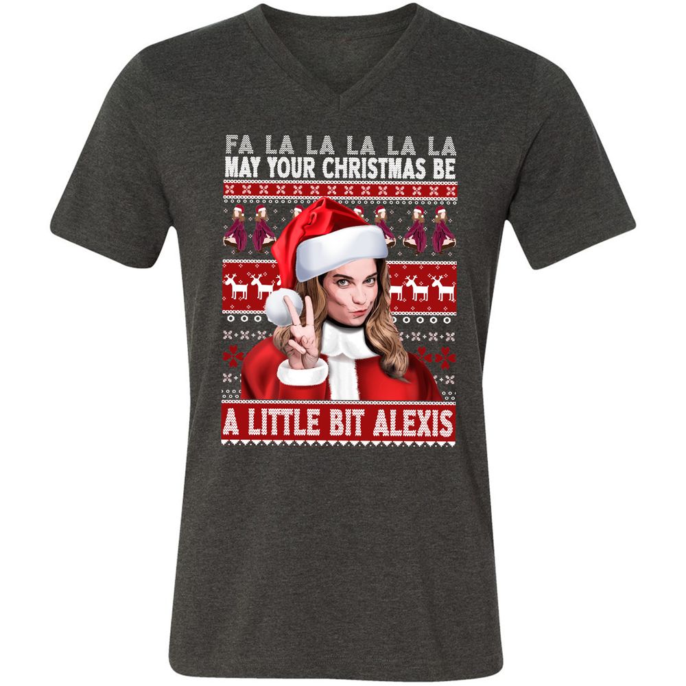 Unisex V-Neck T-Shirt - 56632TU2 - Dark Grey Heather - 8