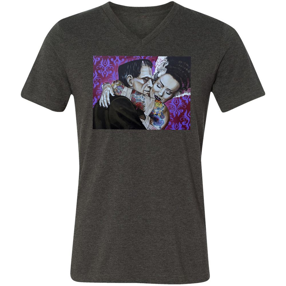 Unisex V-Neck T-Shirt - RCQC123J - Dark Grey Heather - 8