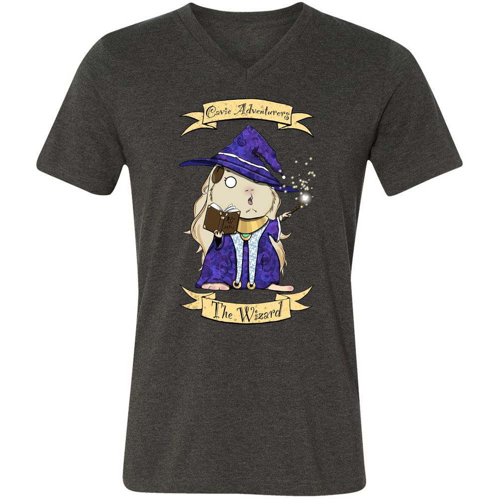 Unisex V-Neck T-Shirt - 37GC34YU - Dark Grey Heather - 8