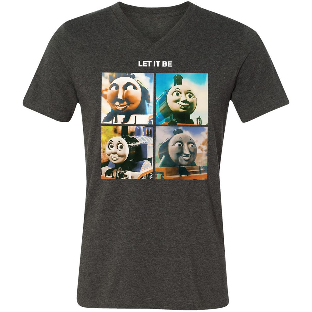 Unisex V-Neck T-Shirt - 72GWQUHN - Dark Grey Heather - 8