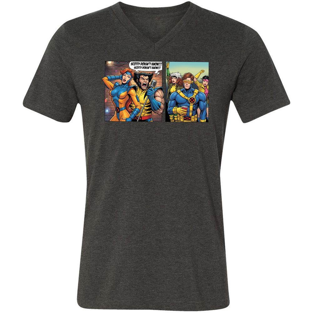 Unisex V-Neck T-Shirt - 9HNKLK99 - Dark Grey Heather - 8