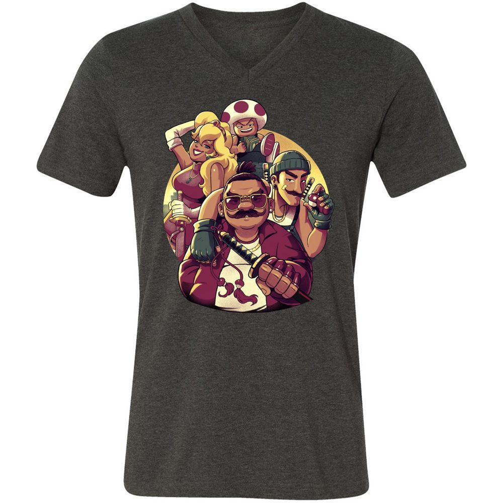 Unisex V-Neck T-Shirt - 543TZYCJ - Dark Grey Heather - 8