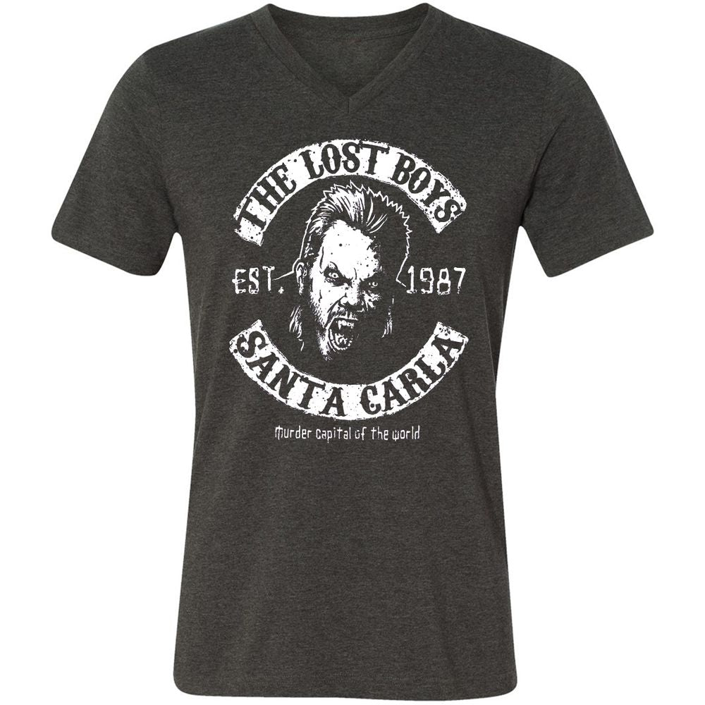 Unisex V-Neck T-Shirt - 3KN1HQJB - Dark Grey Heather - 8