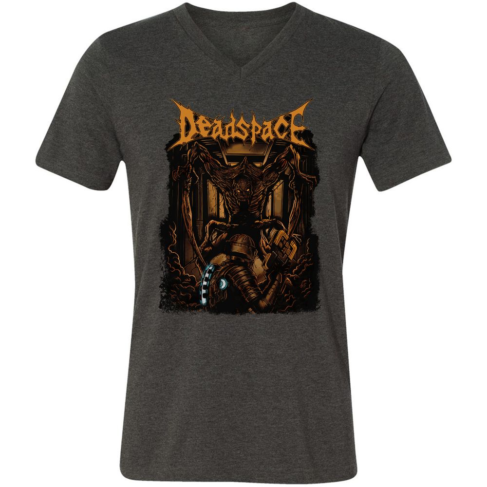 Unisex V-Neck T-Shirt - VZ4WFMSK - Dark Grey Heather - 8