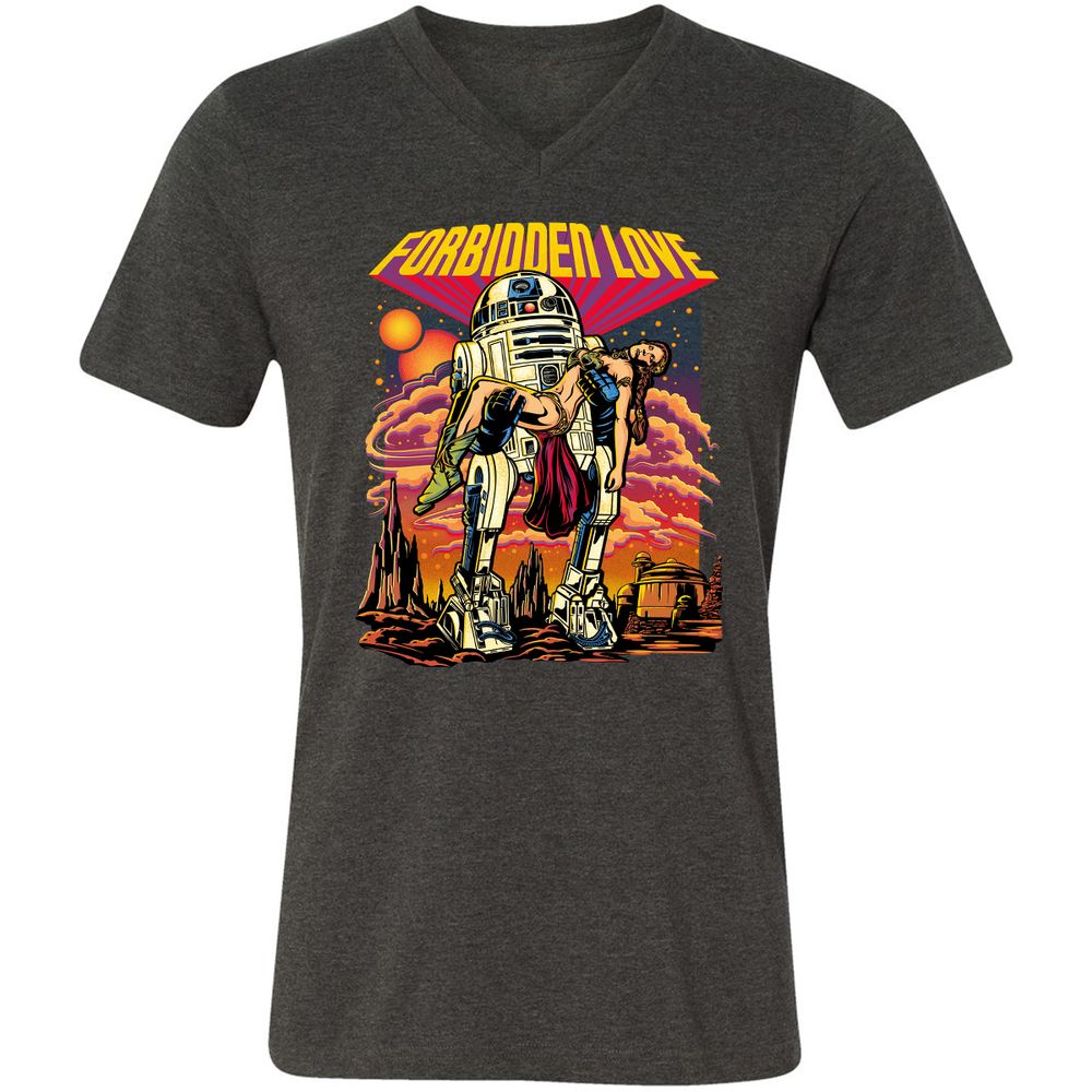 Unisex V-Neck T-Shirt - 52Q8M3QB - Dark Grey Heather - 8