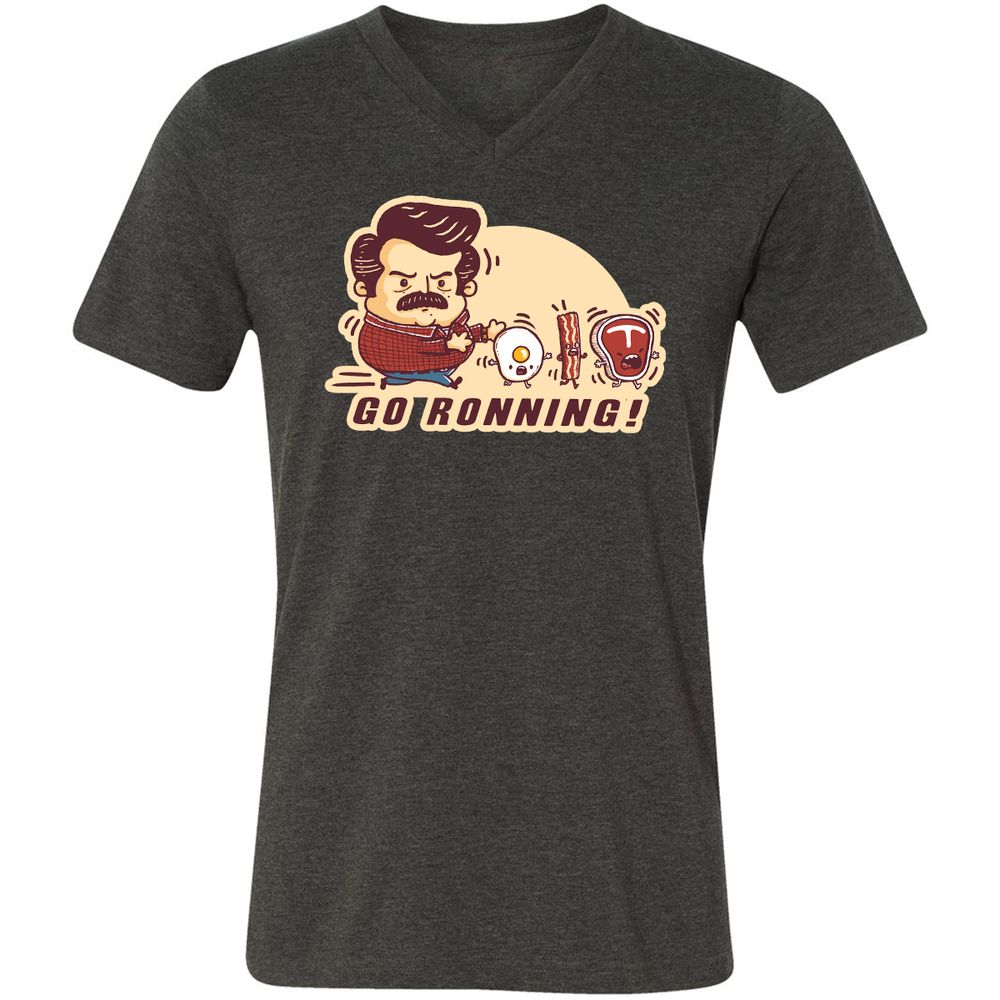 Unisex V-Neck T-Shirt - 47TZFM8T - Dark Grey Heather - 8