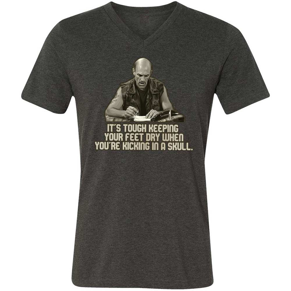 Unisex V-Neck T-Shirt - 5HPLX7QQ - Dark Grey Heather - 8