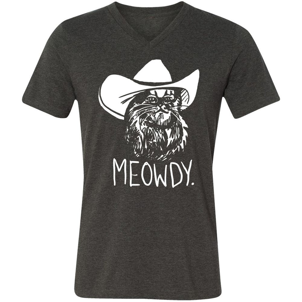 Unisex V-Neck T-Shirt - T9XRHC85 - Dark Grey Heather - 8