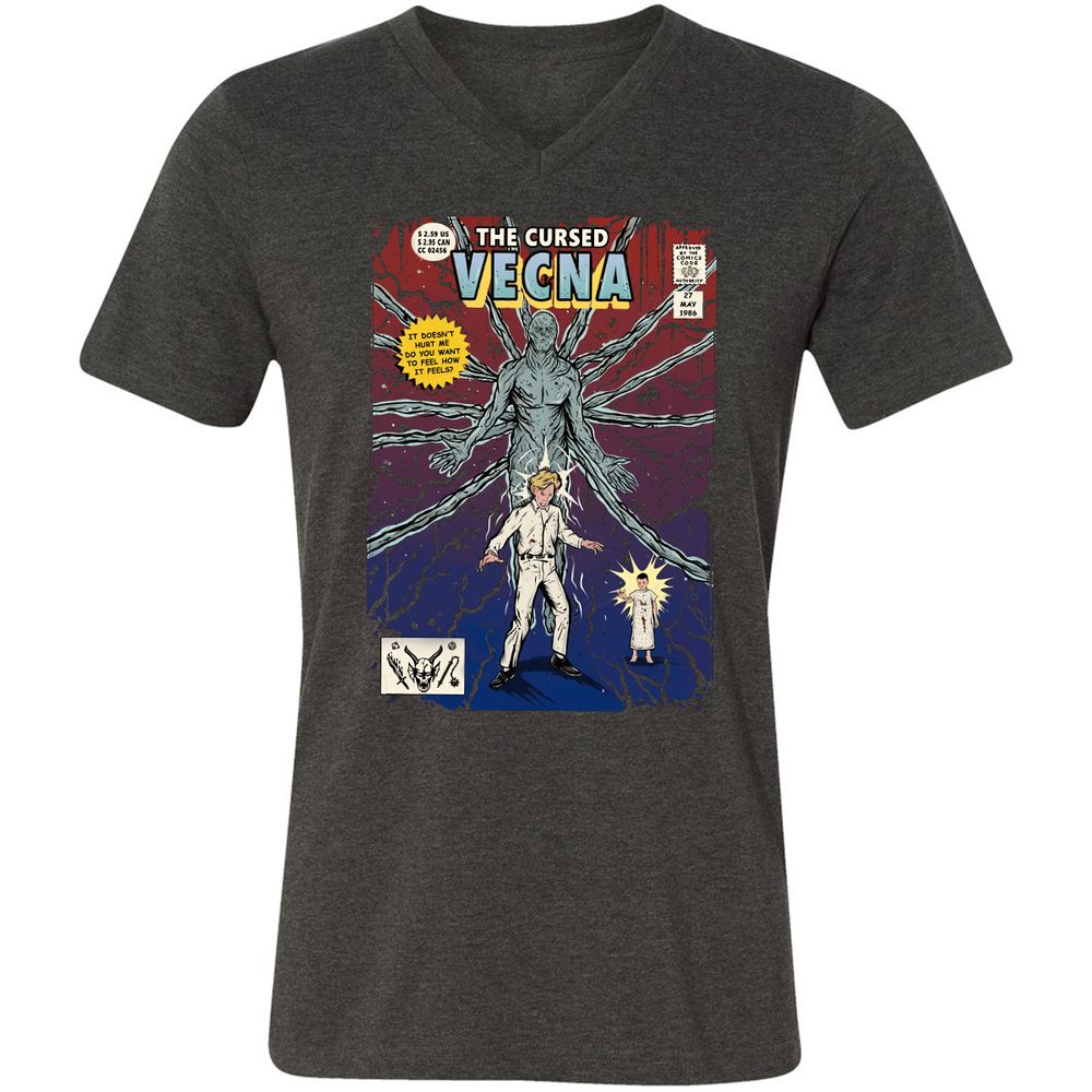 Unisex V-Neck T-Shirt - UTNQZ4FW - Dark Grey Heather - 8