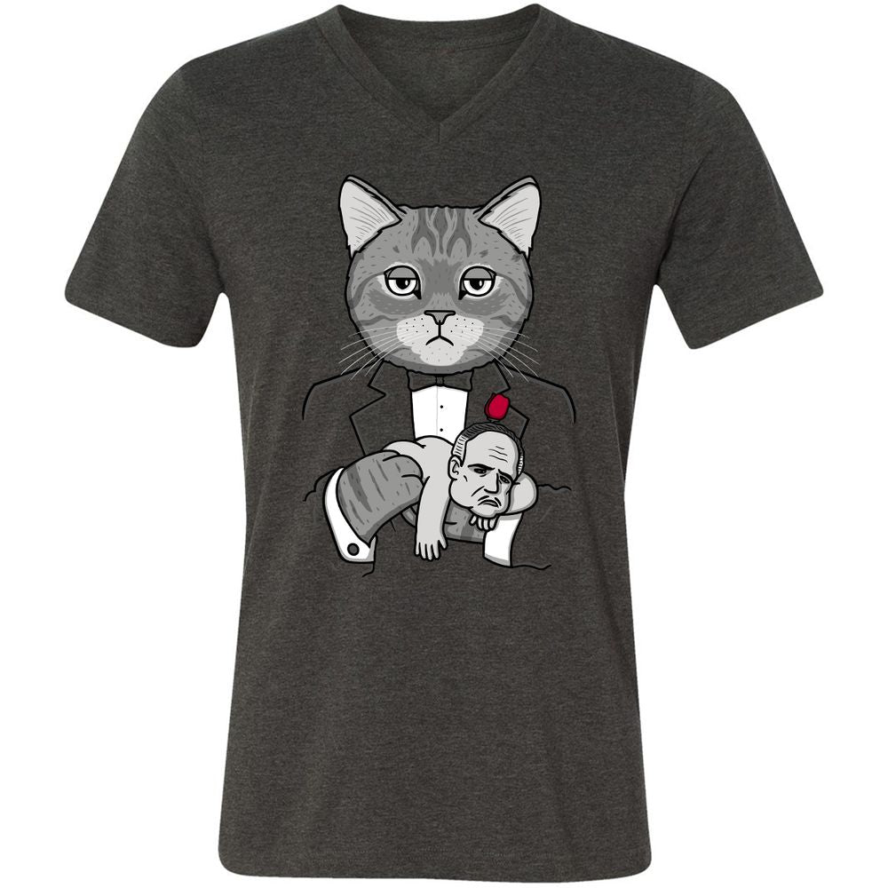 Unisex V-Neck T-Shirt - 6NVCMKW7 - Dark Grey Heather - 8