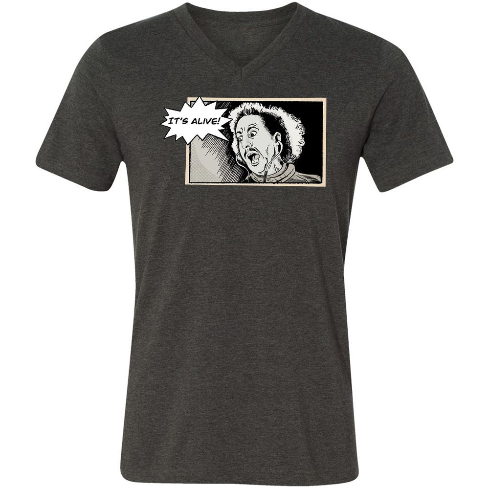 Unisex V-Neck T-Shirt - Q5UHYBSY - Dark Grey Heather - 8