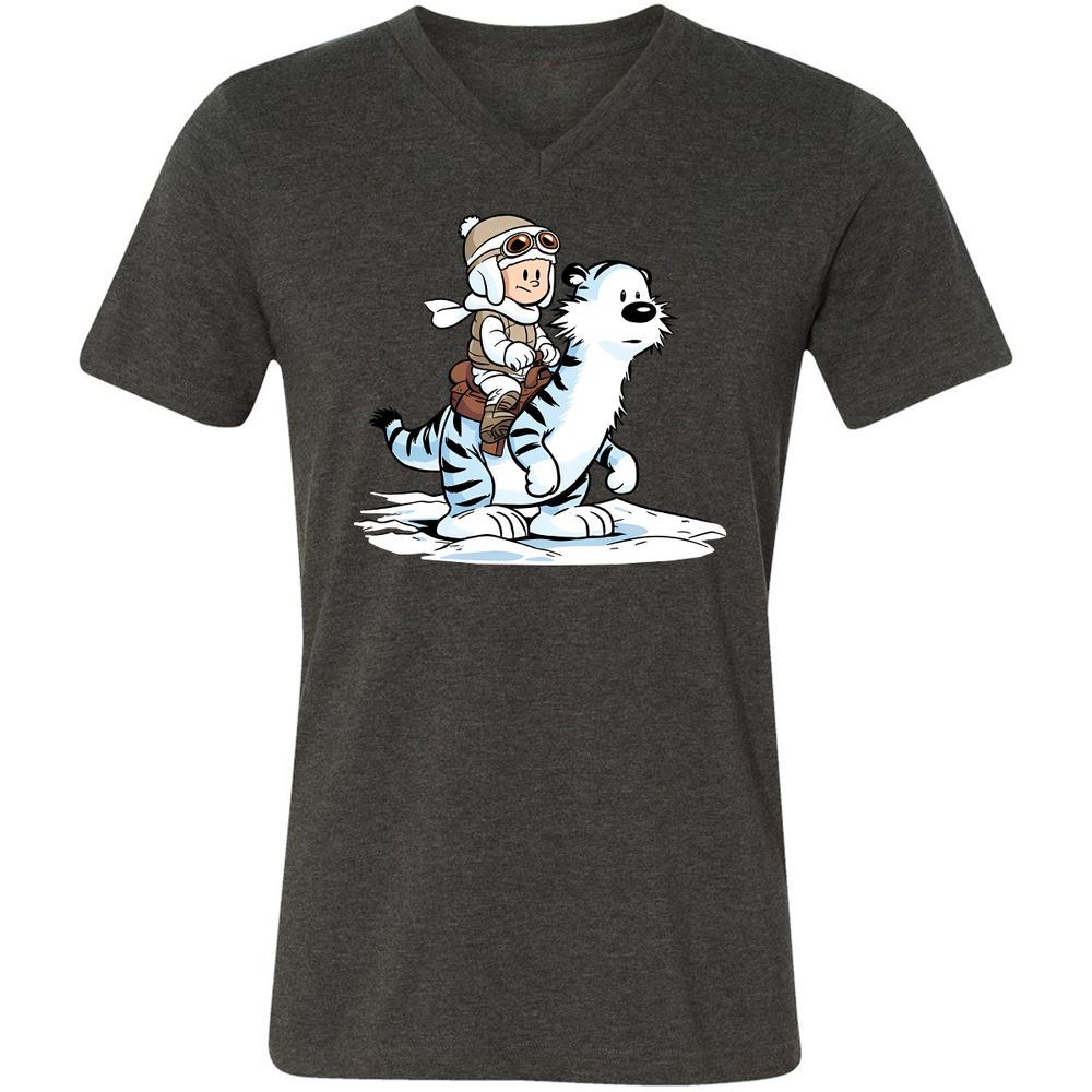 Unisex V-Neck T-Shirt - N8QLFK5G - Dark Grey Heather - 8