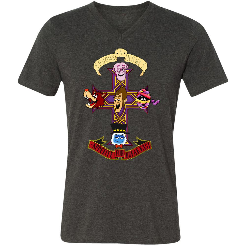 Unisex V-Neck T-Shirt - KYAQQT5S - Dark Grey Heather - 8