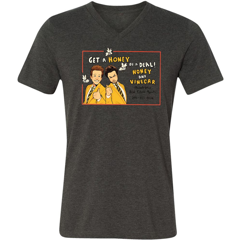 Unisex V-Neck T-Shirt - FTEGSH1H - Dark Grey Heather - 8