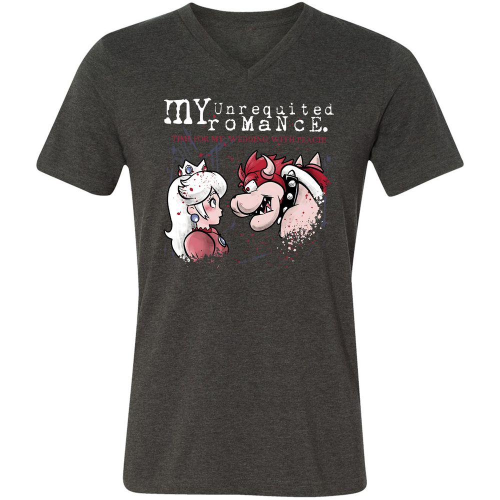 Unisex V-Neck T-Shirt - JVZPF9CR - Dark Grey Heather - 8