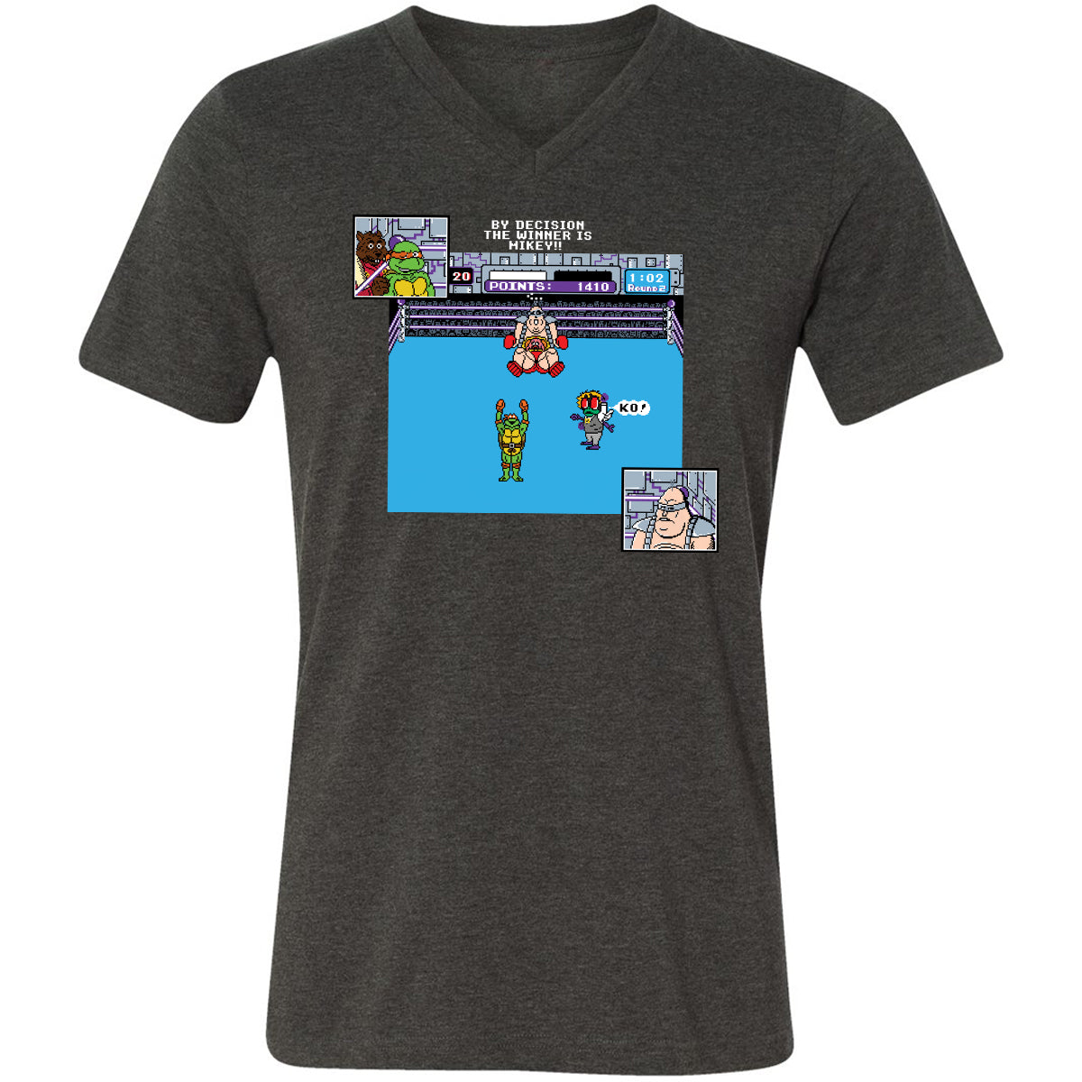 Unisex V-Neck T-Shirt - ARR6DX4W - Dark Grey Heather - 8