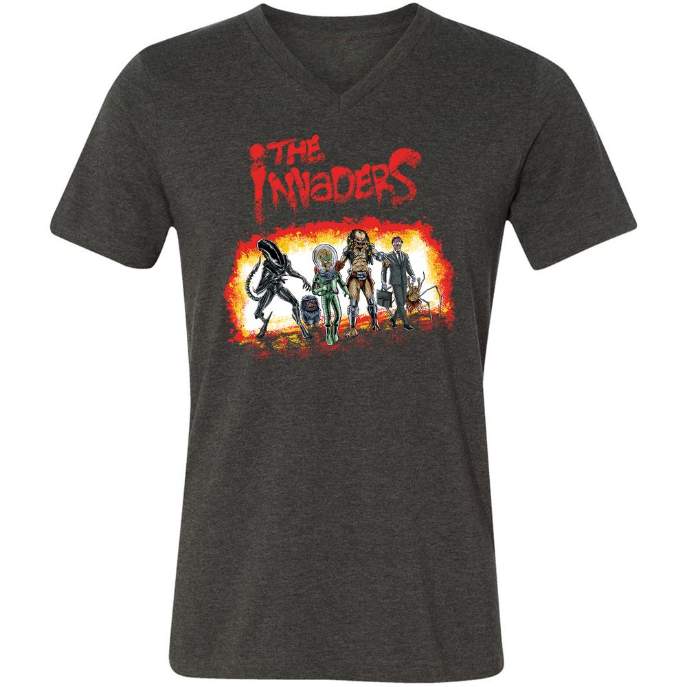 Unisex V-Neck T-Shirt - Y2T8TR4X - Dark Grey Heather - 8