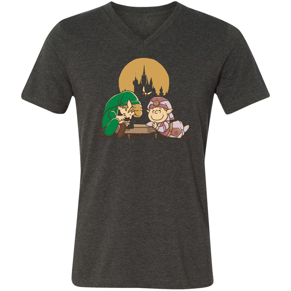 Unisex V-Neck T-Shirt - H357B76V - Dark Grey Heather - 8