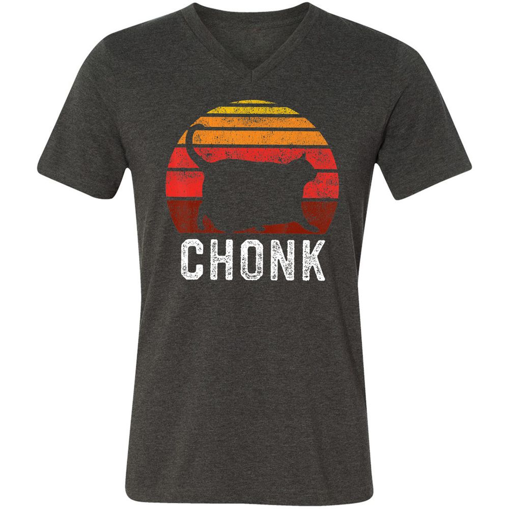 Unisex V-Neck T-Shirt - 25TJ8DGA - Dark Grey Heather - 8