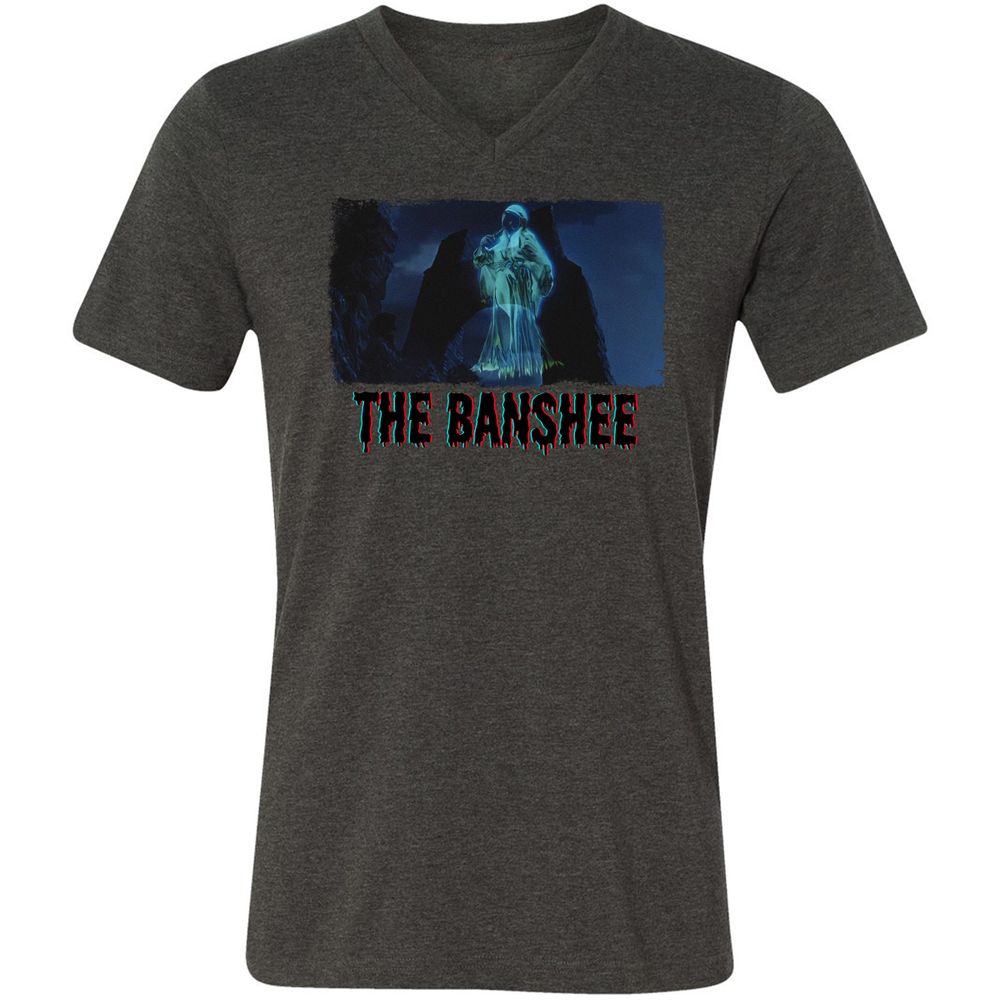 Unisex V-Neck T-Shirt - L3GJDTUJ - Dark Grey Heather - 8