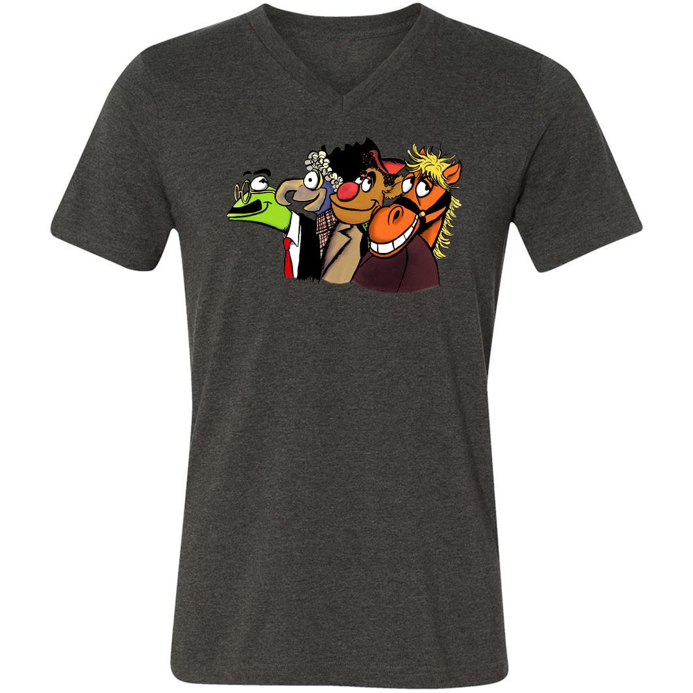 Unisex V-Neck T-Shirt - F55KCSVX - Dark Grey Heather - 8