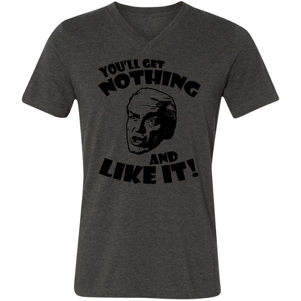 Unisex V-Neck T-Shirt - 57Z5AX6J - Dark Grey Heather - 8