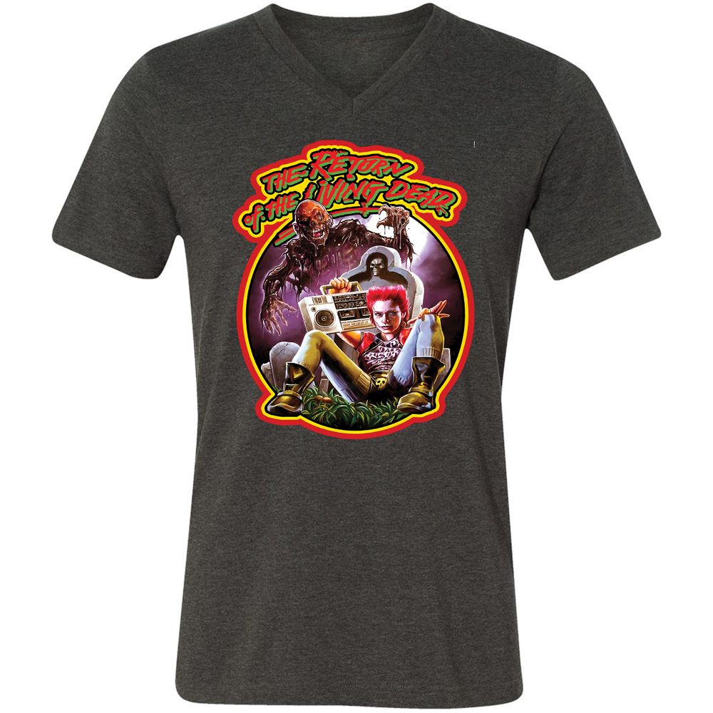 Unisex V-Neck T-Shirt - MDAP8UTN - Dark Grey Heather - 8