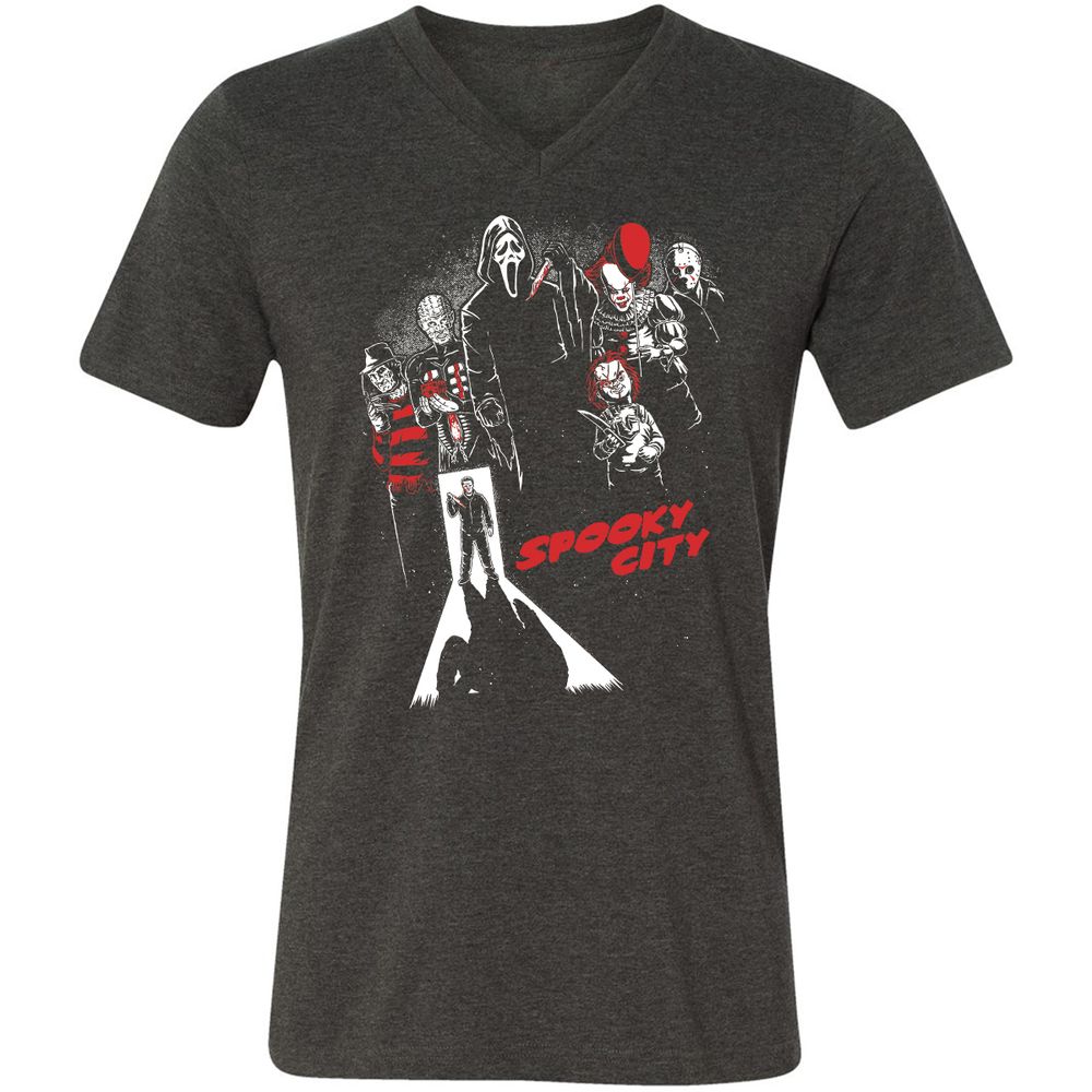 Unisex V-Neck T-Shirt - TA5EA8AE - Dark Grey Heather - 8