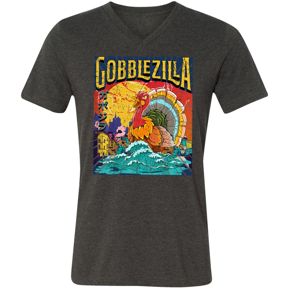 Unisex V-Neck T-Shirt - 96UUY1JW - Dark Grey Heather - 8