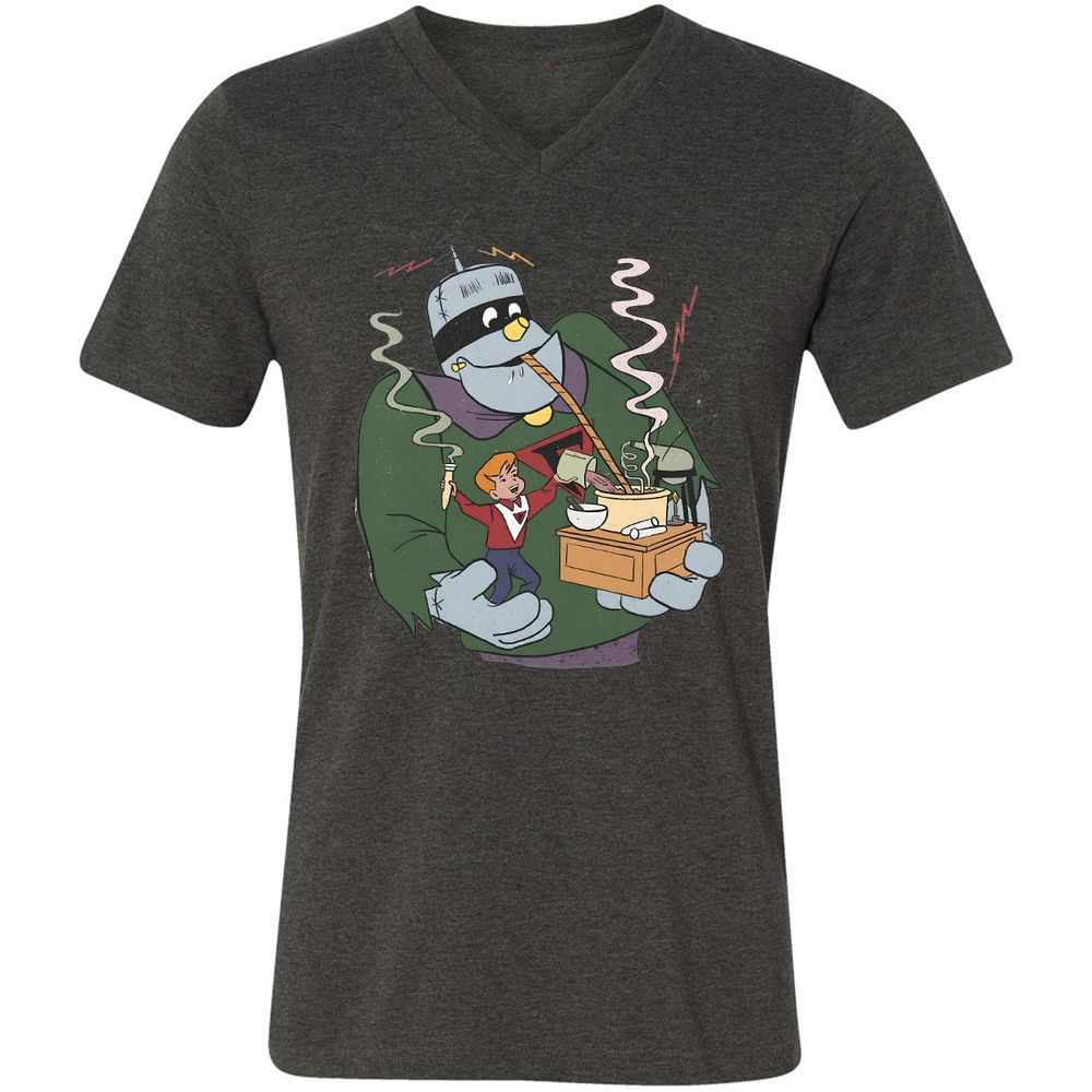 Unisex V-Neck T-Shirt - 7L8XSWLN - Dark Grey Heather - 8