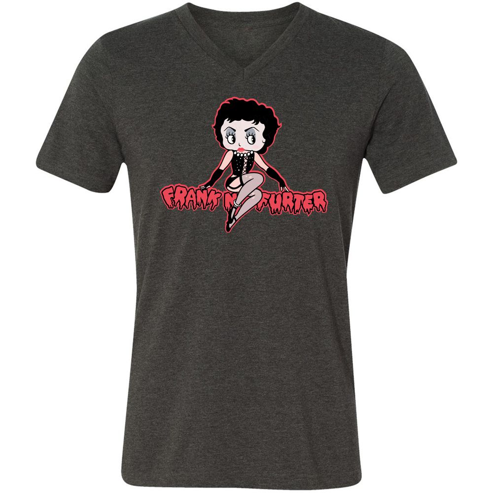 Unisex V-Neck T-Shirt - STD6JFVY - Dark Grey Heather - 8