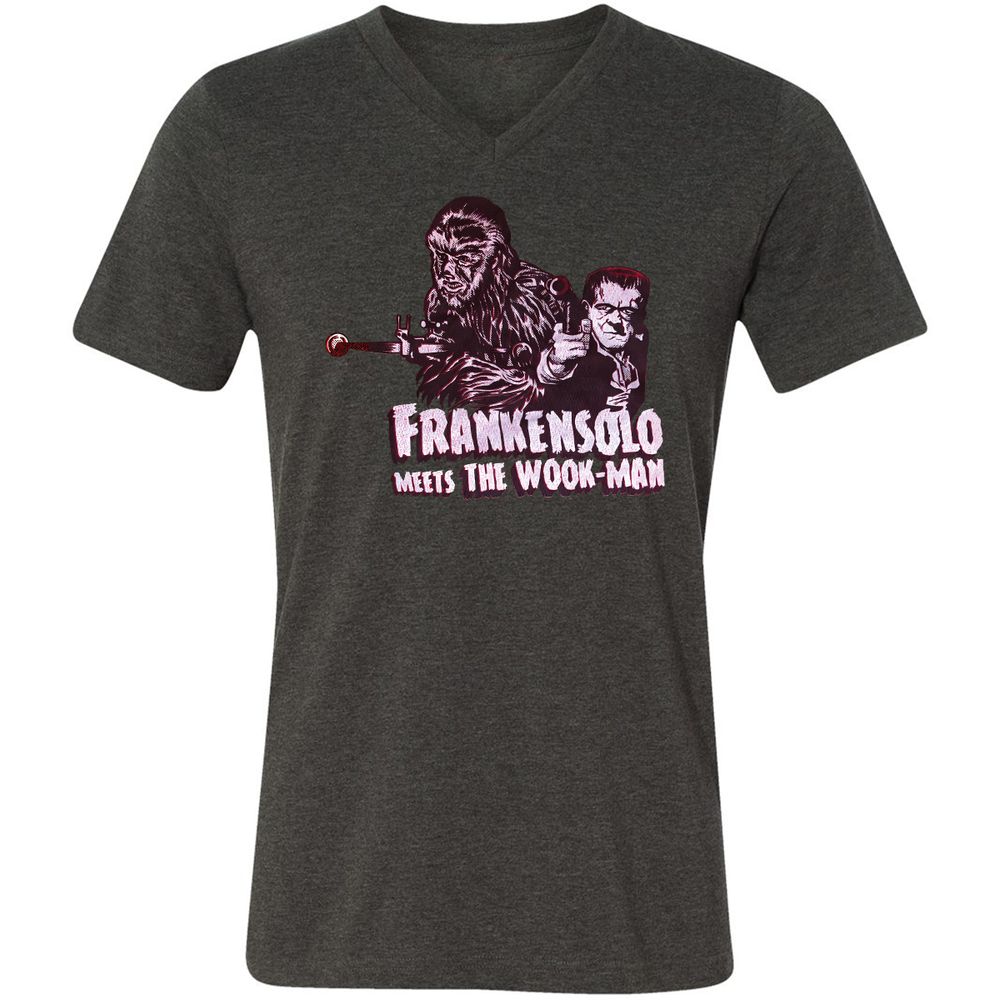 Unisex V-Neck T-Shirt - KPLYBXQH - Dark Grey Heather - 8