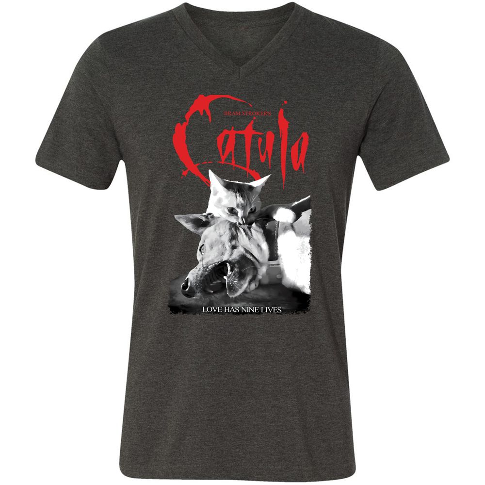 Unisex V-Neck T-Shirt - ZRJR2XPP - Dark Grey Heather - 8