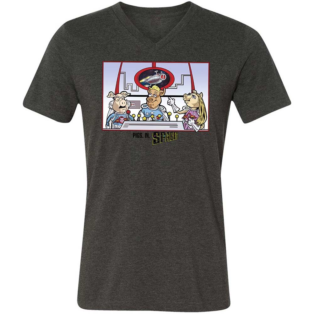 Unisex V-Neck T-Shirt - 1RYZ9RDN - Dark Grey Heather - 8