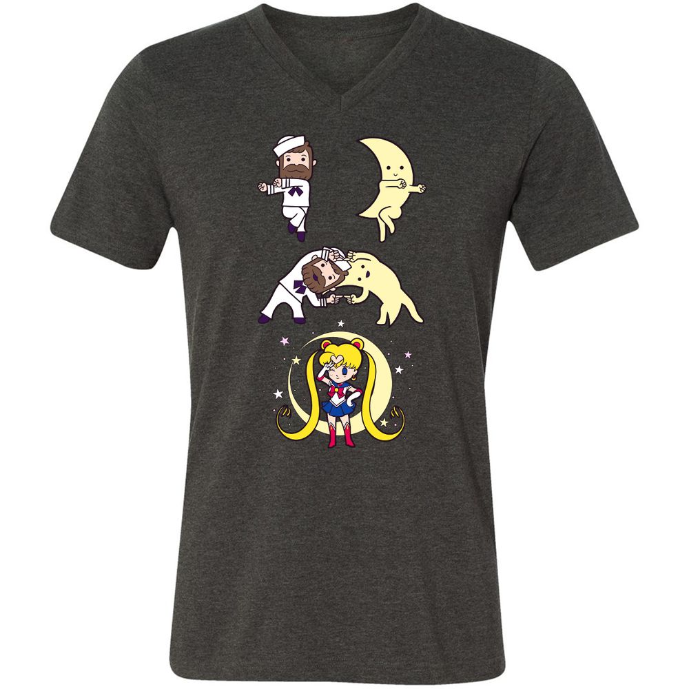 Unisex V-Neck T-Shirt - 495YZQVL - Dark Grey Heather - 8