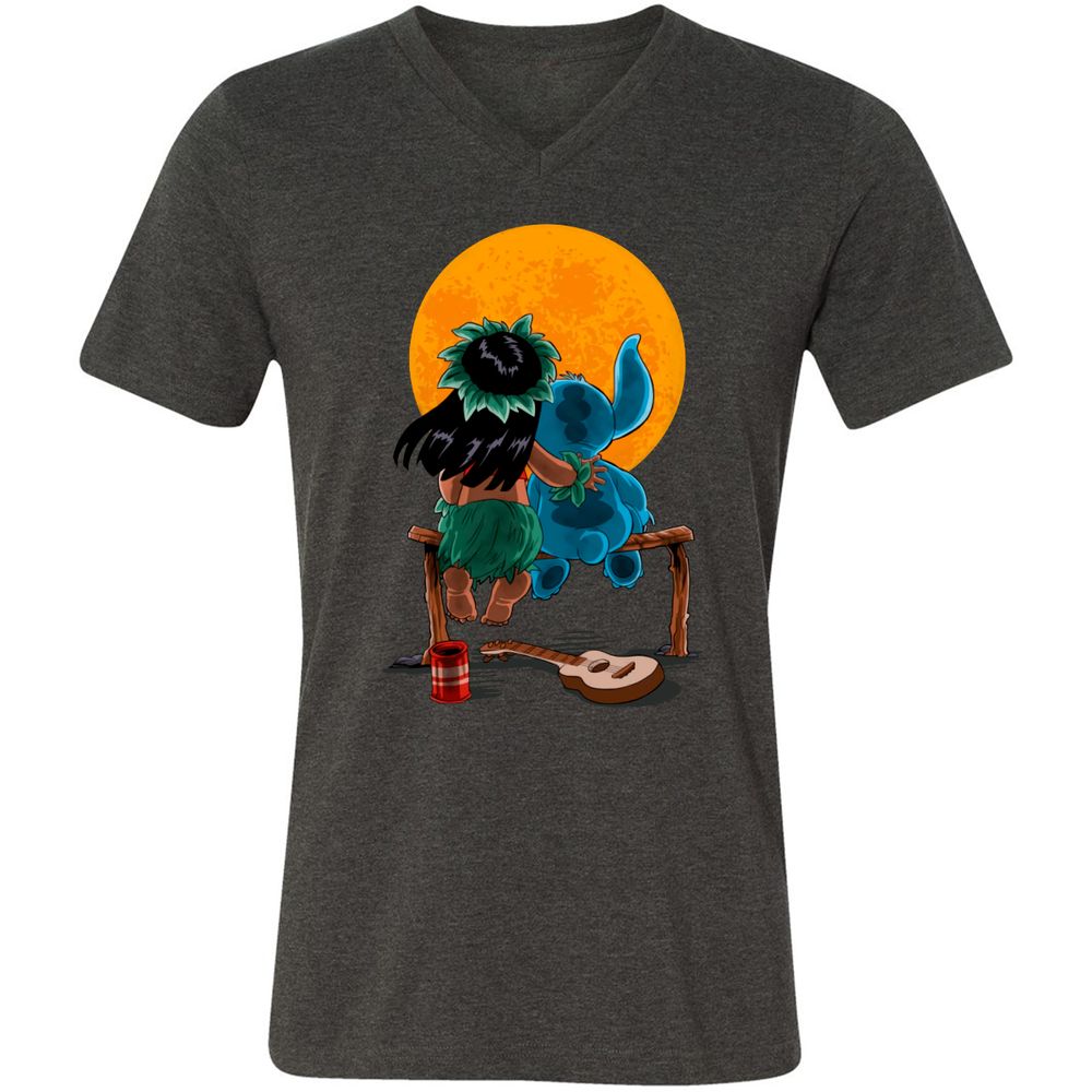 Unisex V-Neck T-Shirt - DC6H9N74 - Dark Grey Heather - 8
