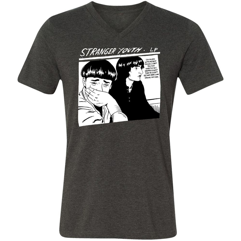 Unisex V-Neck T-Shirt - 7R3H5595 - Dark Grey Heather - 8