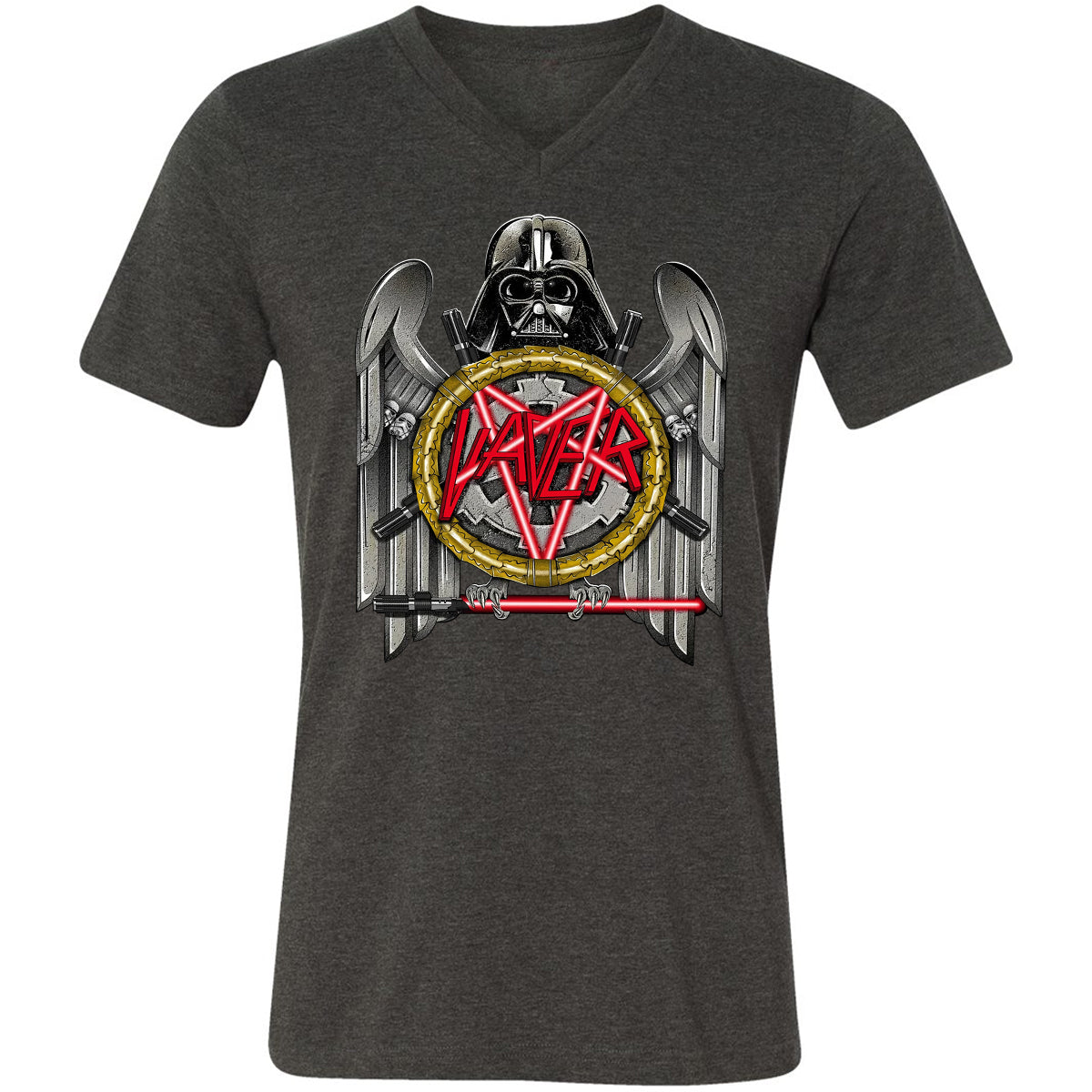 Unisex V-Neck T-Shirt - LQHHBQDZ - Dark Grey Heather - 8