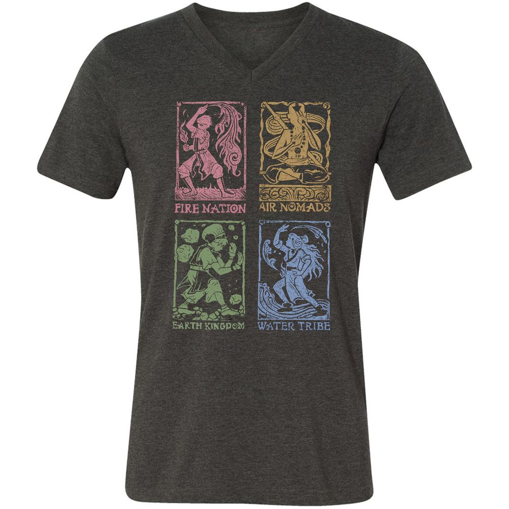 Unisex V-Neck T-Shirt - XSV3BGDW - Dark Grey Heather - 8