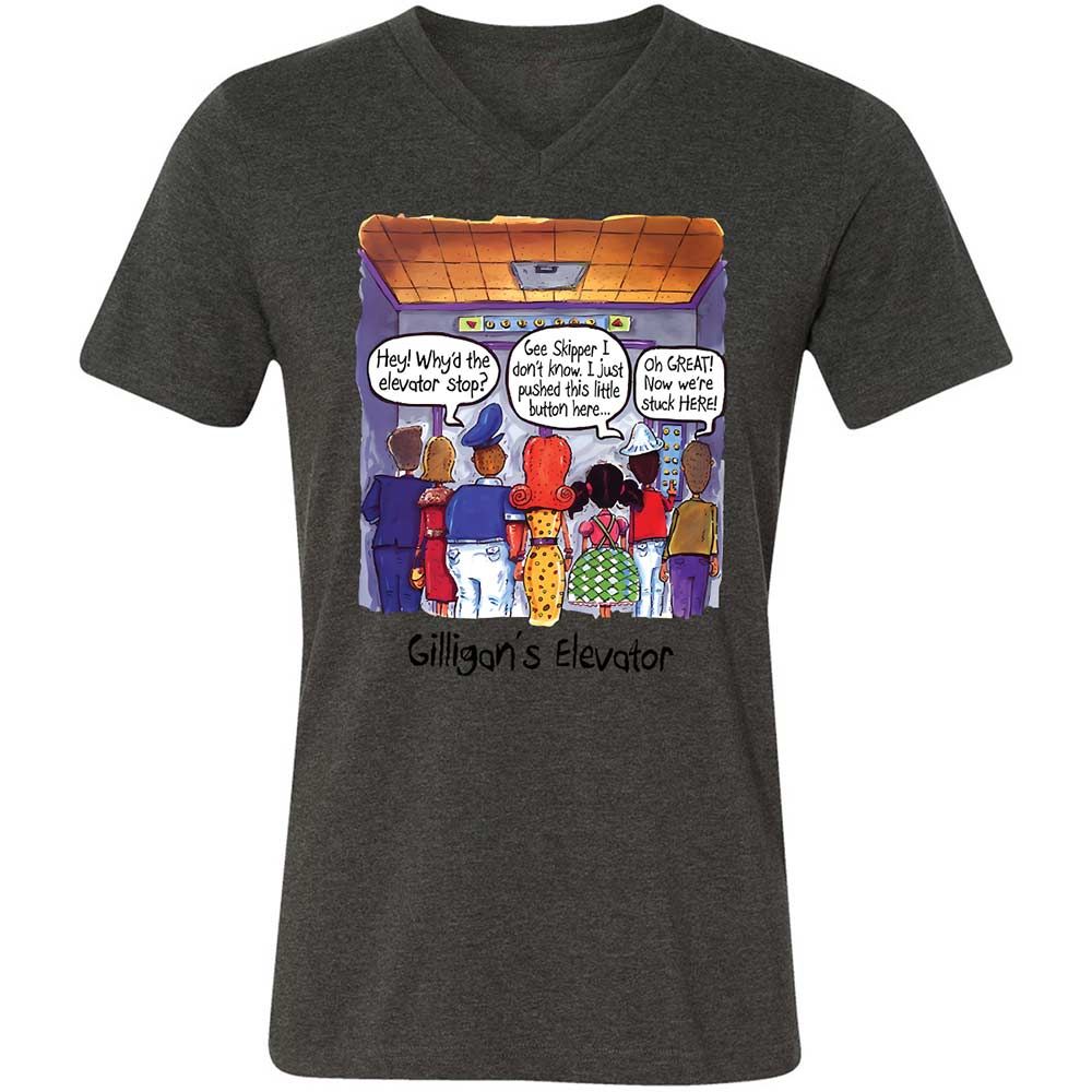 Unisex V-Neck T-Shirt - 2LAMZU2D - Dark Grey Heather - 8