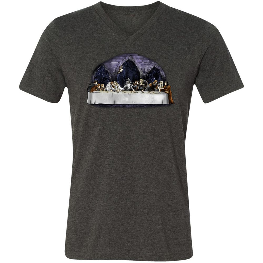 Unisex V-Neck T-Shirt - 6DTVNFTQ - Dark Grey Heather - 8