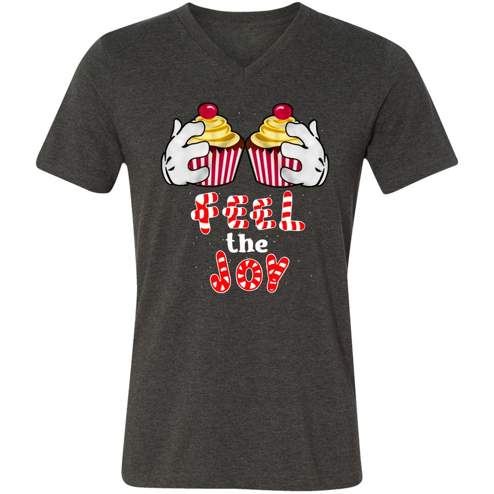Unisex V-Neck T-Shirt - S6B8F59B - Dark Grey Heather - 8